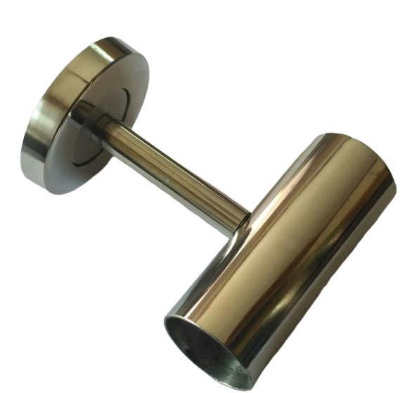 T Support - Stainless Steel, 25mm Wall Mounted Fitting , Chrome Finish, Silver Color, 150g Weight, Ideal for Curtain Applications