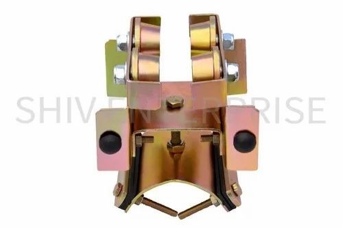 50mm I-Beam Cable Trolley - Mild Steel 10 Kg Loading Capacity Golden Powder Coated Finish | Durable Strong Electric Equipment for Crane Use