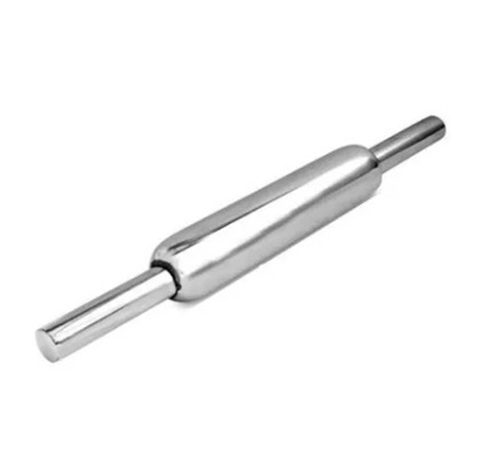 Aluminium Rolling Pin - Aluminium Material, 300 gm Weight, Silver Color | Perfect for Chapati Making, Suitable for All Sizes