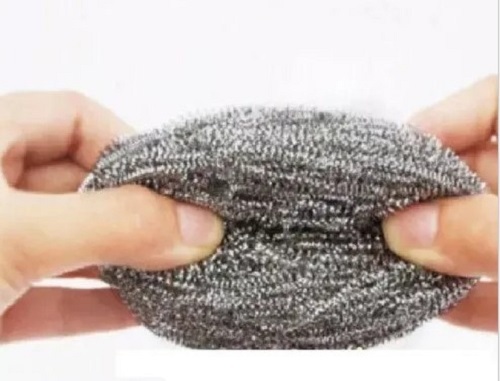 Dish Cleaning SS Scrubber - Stainless Steel, Silver Color | Crack Resistance, Rust Resistant, Quality Tested for Utensils Cleaning