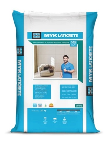 LATICRETE 335 Super Flex Tile Adhesive - 20 Kg Bag, White Powder | Industrial Use, Chemical Grade, 30 Min Open Time, 55-60 sq.ft Coverage