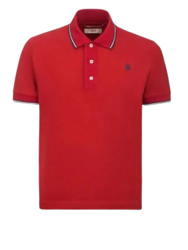 Men's Polo T-Shirts - Cotton, Available in Customized Sizes M, L, S, XL, Red Color, Short Sleeves, Very Good Quality, Lightweight and Breathable