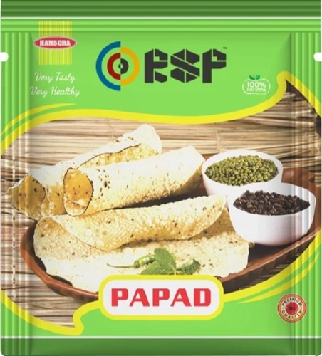 Papad Packaging Pouch - Durable Eco-Friendly Design | Multi-Color Print for Food Industrial Use