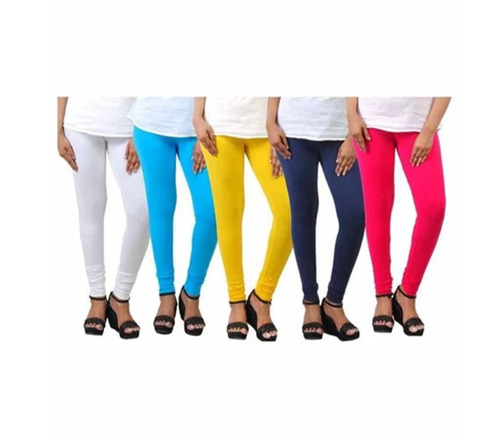 Plain Leggings - 4-Way Stretch, Mid Waist, Black | Lightweight, Breathable, Quick Dry, Anti-Wrinkle, Skin-Friendly, Slim Fit, Ankle Length