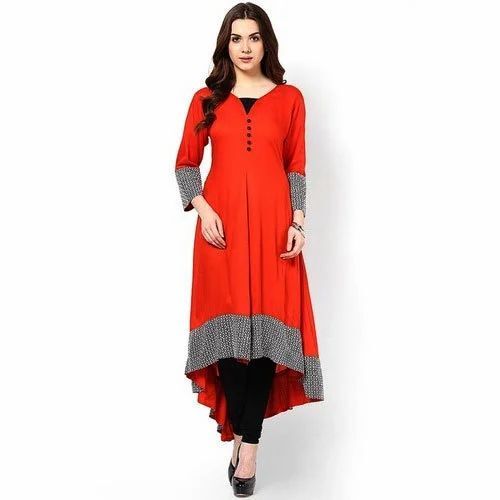 Ladies Plus Size Bohemian Kurti - Chiffon & Cotton Blend, Vibrant Colors, 3-4th Sleeve | Lightweight, Flattering Silhouette, Easy Maintenance, Breathable Material, Anti-Wrinkle, Quick Dry, Non-Toxic, Versatile Styling