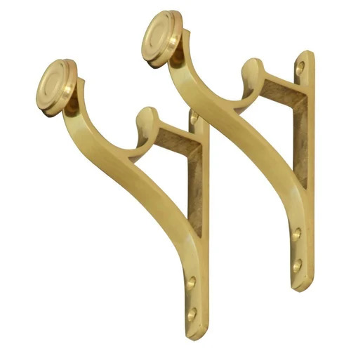 Rust Resistant Brass Curtain Brackets - Color: Gold