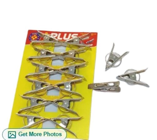 Stainless Steel Cloth Clips - Silver, Standard Size | New Condition, Rust Resistant, Quality Tested for Reliable Performance