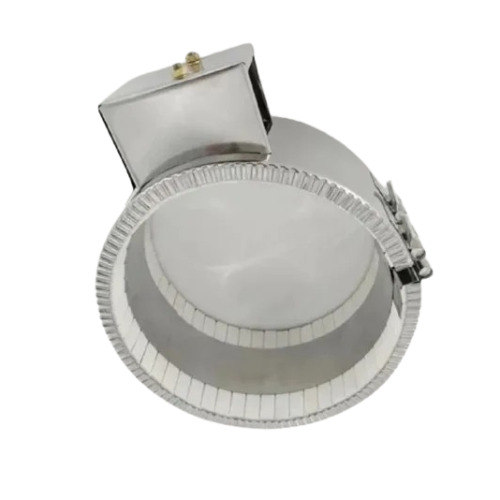 Ceramic Band Heater - New Two Phase, 220 Volt Electric Power Source | Portable Silver and White Ceramic Design