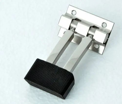 Door Stopper - Stainless Steel, 3.5 Inch Length, Silver Finish | Door Mount Application, Polished Quality, Very Good Condition