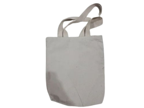 Eco-Friendly Cotton Canvas Bag - 10x7x6 Inch , White Color, 15 Kg Capacity, Loop Handle