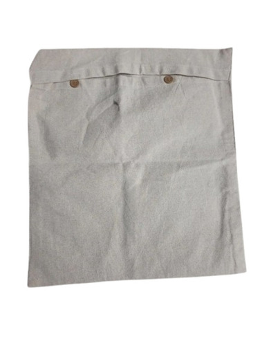 Printed Cotton Saree Packing Bag - Cotton Material, White Color | Zip and Button Closure for Secure Storage