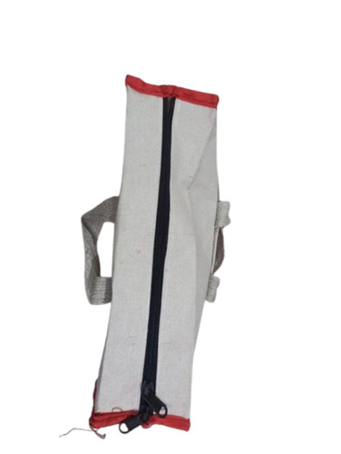 Promotional Printed Canvas Bag - 14x17x8.5 Inch , White Canvas Material, Loop Handle, Zip Closure, 10 Capacity, Good Quality