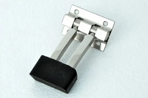 Ss Door Stopper - Stainless Steel, Standard Size, Silver Finish | Door Mount, Polished Square Head, Very Good Quality