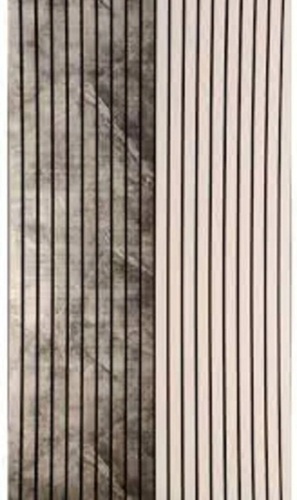 Wpc Wall Panel Fluted - 5 mm Thick, Gray Plan Design , Modern Flat Style for Versatile Indoor and Outdoor Applications