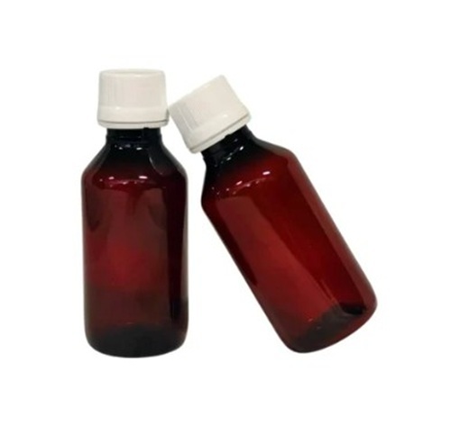 100 Ml Amber PET Bottles - Screw Type Round Neck 25mm Cap , Rigid Plastic Construction , Stylish Amber Color for Effective Liquid Dispensing