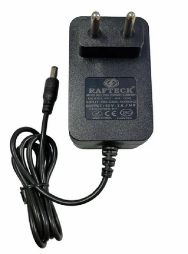 12V 2Amp Power Adapter - Plastic, Black Color, 10 Watt Power Supply, AC Input 190-240V, 50/60Hz | Reliable for Electronic Instruments