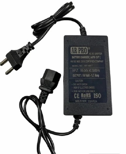 14 Volt 1.7 Ampere Spray Machine Charger - Plastic Coated , Black | Charges 1 SMPS Battery, 1 Year Warranty