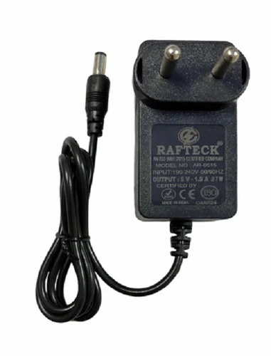 5 Volt 1.5 Ampere Ac Dc Adapter - Abs Plastic, 2 Pin Design | Black Color, 5v Output Voltage, 1a Output Current, 190-240v Ac Input