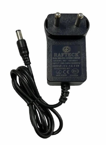 5V 1 Amp AC DC Adapter - Plastic, Black | Application: Electronic Instruments, Usage: General Use, Input Voltage: 300V, Input Frequency: 60Hz
