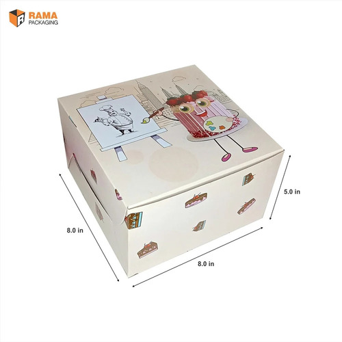 8x8x5 Inch Cake Packaging Box - Paper Material, Rectangular Shape, Various Colors | Durable, Eco-Friendly, Ideal for Food Packaging