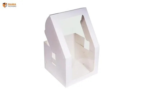 8x8x8 Inch Cake Box - Paper Material, 8x8x8 Inches Size, Various Colors | Durable, Eco-Friendly, Rectangular Shape for Food Packaging