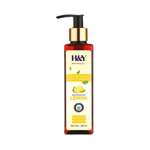 Aloe Vera Lemon Face Wash - Herbal Liquid Formula for All Skin Types | Unisex, Safe To Use, Gentle Cleansing Action for Daily Care