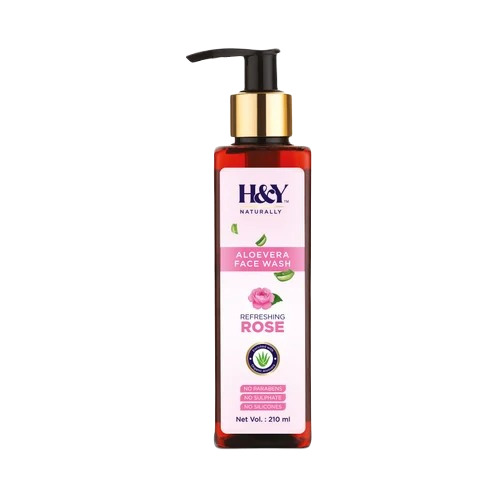 Aloe Vera Rose Face Wash - Herbal Liquid Formula for Normal Skin | Unisex Use, Safe Ingredients, Gentle Face Cleansing Experience
