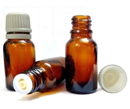 Amber Glass Dropper Bottle - 15 ml Size, Amber Color, Round Shape, Screw Cap Type, Pharmaceutical Grade Plastic Material | Ideal for Syrups