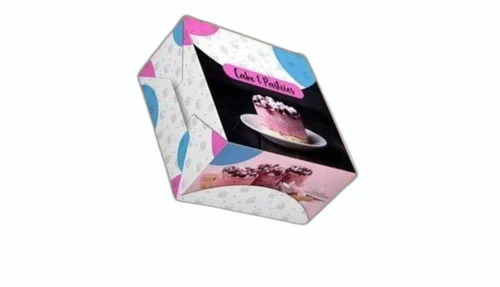 Cake Packaging Box - Eco-Friendly Printed Paper, Durable Rectangular Design for Food Use, Various Colors