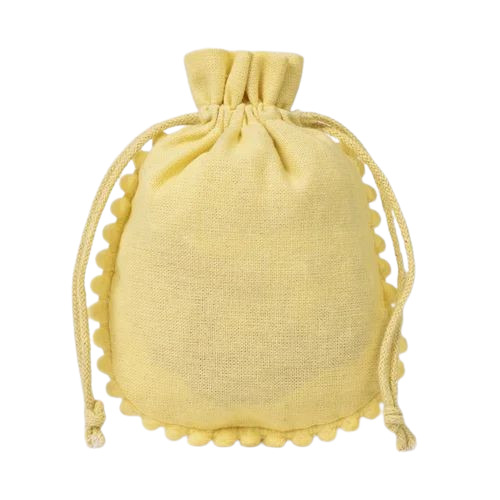 Cotton Pouch Promotional Drawstring Bags - 3x4 Inch, U Shape | Handmade Cotton Fabric with Drawstring Closure, Plain Design for Gifting