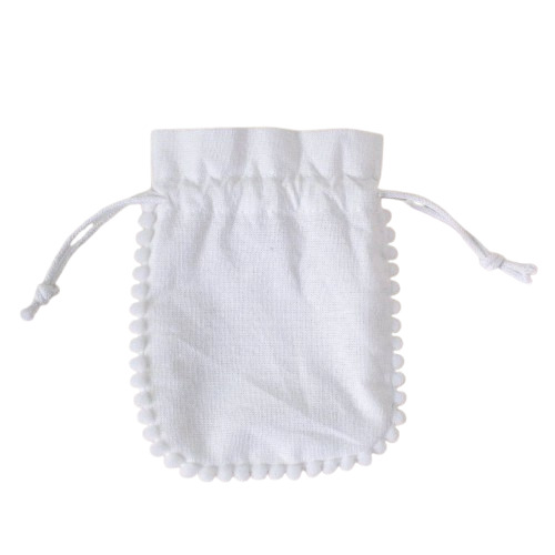 Cotton White Drawstring Bags - Cotton Fabric, 3x4 Inch , Plain Pattern, Handmade Quality | Drawstring Closure, Elegant Design