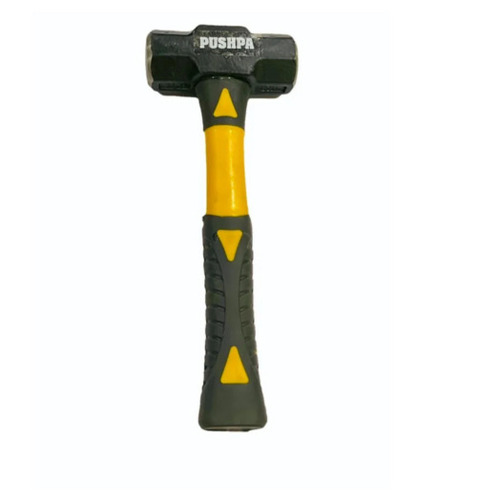 Fiber Handle Sledge Hammer - Iron Material, 9 Inch Height, Yellow and Black Color | Durable Shock Absorption, Powerful Strikes, Versatile for Heavy-Duty Applications