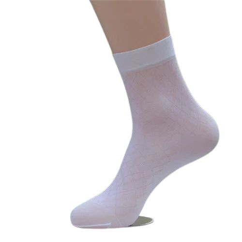 Ladies White Socks - Cotton Blend , Elastic Top Stretchable Fabric, Moisture-Wicking, All-Day Comfort, Seamless Toe Design, Versatile Style