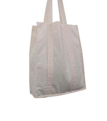 Loop Handle Tote Bags - Handmade Cotton Fabric, 2 Loop Handles | White Plain Design for Versatile Everyday Use