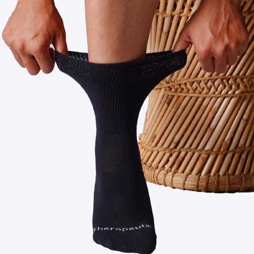 Montac Diabetic Socks - Soft Cotton Fabric, Breathable Black Material | Non-Constricting Fit, Moisture-Wicking, Comfortable Wear, Promotes Circulation