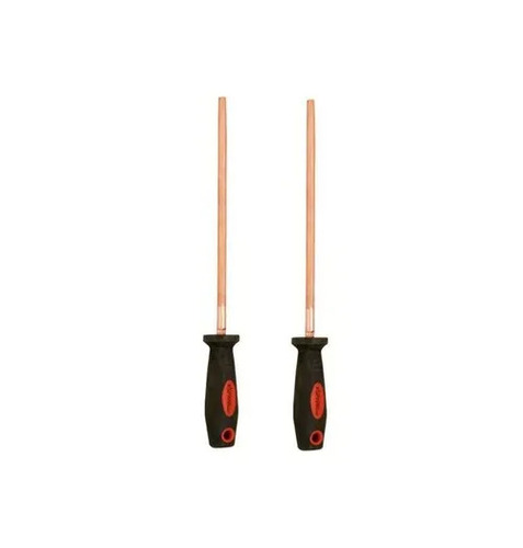 Non Sparking Round File - Beryllium Copper, 7 Inches | Black and Golden, Round Shape, Precision-Cut Teeth, Ergonomic Handle for Comfort