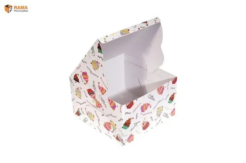 Printed Cake Box - Eco-Friendly Paper, Rectangular Shape, Various Colors | Durable Design for Food Packaging