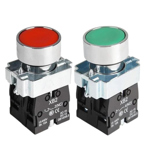 Push Button Switches - Metal Customized Size | Red & Green Color 100 Ampere Max Current 250 Volt Rated Voltage Durable Design