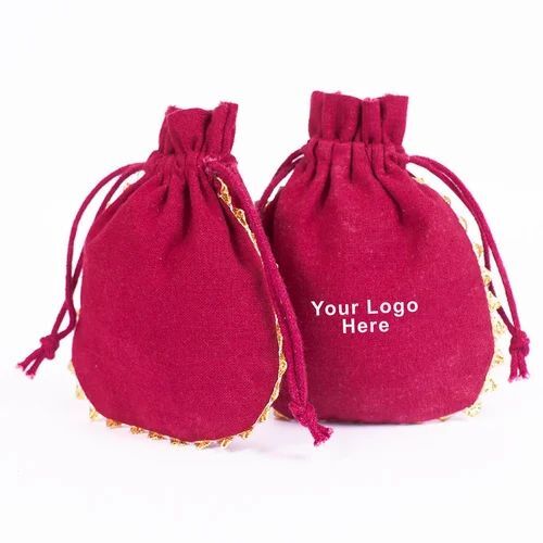 Round Gold Lace Gift Favor Drawstring Bags