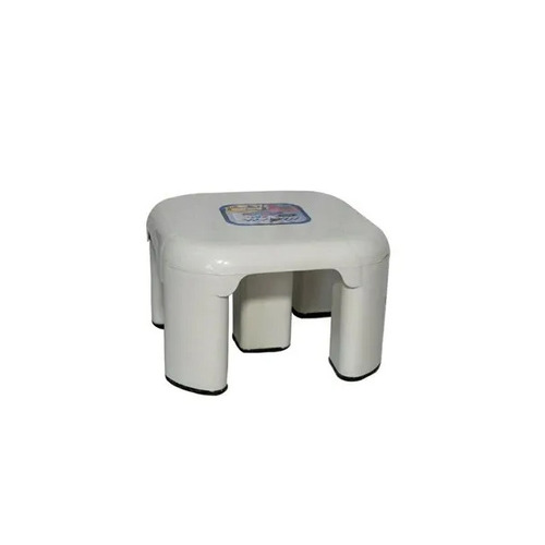 White Plastic Bathroom Stool