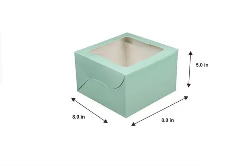 Window Cake Box - Paper, Rectangular | Eco-Friendly, Durable, Printed Packaging for Food with Various Color Options