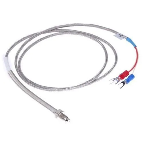 J Type Thermocouple - Stainless Steel, 0 to 150 mm Length, 0.5 - 8 mm Diameter | Industrial Use, +/-1.5 deg C Accuracy, 0 to 400 deg C Range, Lead Wire Termination, 1 to 2 Meter Cable Length