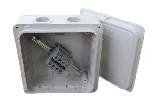 4 Way Electrical Junction Box - Plastic 110x110x49 mm Grey | IP65 Protection Fine Finished Durable 1 Year Warranty 50 Hz 280 V