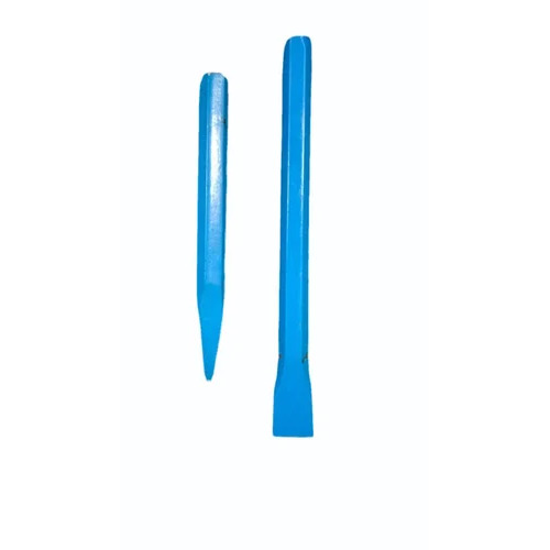 4mm Carbide Tipped Straight Shank Chisels Pointed And Flat - Metal, 30mm Length, Blue Color, Round Shape | Corrosion Resistant, Durable