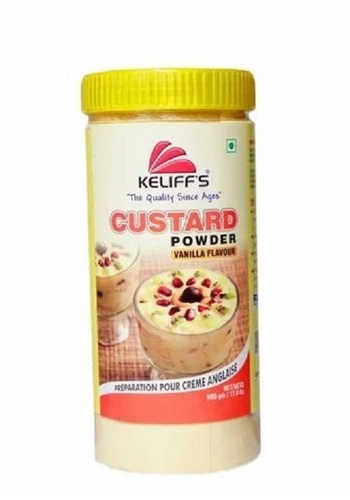 500g Keliffs Custard Powder - White Powder, Jar Packaging, Vegetarian, FSSAI Certified | Suitable for All Age Groups, Original Flavor