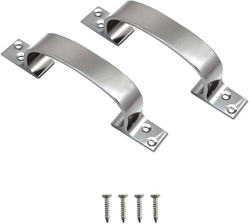 Aluminium Door Handle - Oval Shape, Polished Silver Finish | Easy to Install, Strong & Unbreakable, Corrosion and Rust Resistant