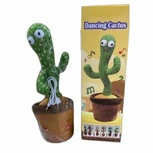 Dancing Cactus Toy - Cotton Musical Dancing Toy, 12.5 Inch Length, Green and Brown Color, Good Quality, Age Suitable for 5-15 Years