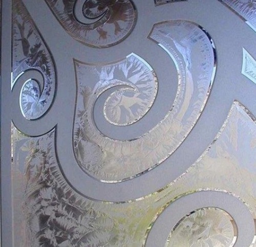 Etching Decorative Glass - Coated Figured Stained Tinted Square Glass | Multi Color Finish with Satin Mirror Brushed Polished Techniques for Door & Window Usage