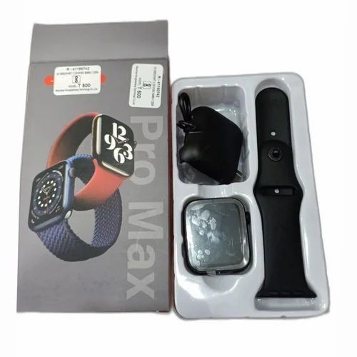 I8 Pro Max Smart Watch - Black Unisex Rectangular | Good Quality Box Packaging Classic Black Band and Dial