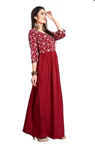 Ladies Embroidered Flared Kurta